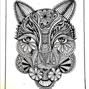 Created animal black fine line